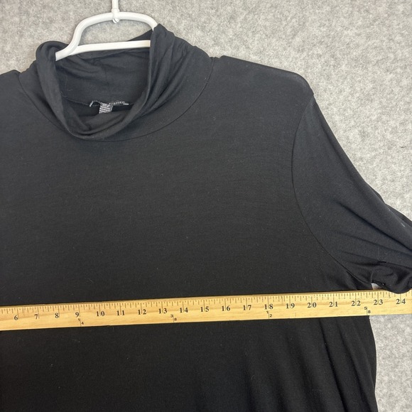 Eileen Fisher Dress Womens XL Black Shift Lagenlook Minimalist Turtleneck Tunic - Picture 3 of 6